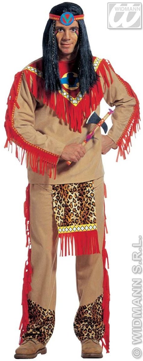 Indiaan Kostuum | Chief Indiaan Raging Bull Kostuum Man | Large | Carnaval kostuum | Verkleedkleding